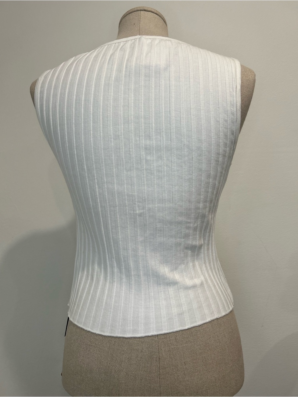 FREE PEOPLE - Tilly Vest Blouse Top Knit Ribbed Buttondown Scoop-Neck Size XS - Picture 3 of 9